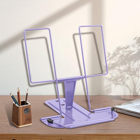 Honagu Adjustable Reading Rest - Book Holder, Documents Holder, Sturdy Typing Stand for Recipes, Textbooks, Tablet, Music Books (Purple)