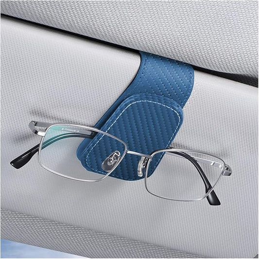 AICEL Sunglasses Holders for Car Sun Visor, Leather Eyeglasses Hanger Mounter, Magnetic Glasses Holder and Ticket Card Clip, Auto Interior Accessories Universal for SUV Pickup Truck