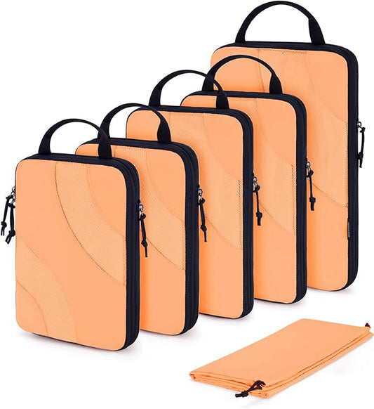 BAGSMART Compression Packing Cubes, 6 Set/4 Set/2 Set Travel Packing Cubes for Carry on Suitcases, Compression Suitcase Organizers Bag Set & Travel Cubes for Luggage, Lightweight Packing Organizers