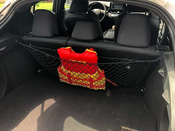 Rear Trunk Organizer Cargo Net for Toyota C-HR 2018-2022 – Envelope Style Cargo Net for SUV - Premium Mesh Elastic Car Trunk Organizer Vehicle Carrier Storage –Compatible with C-HR