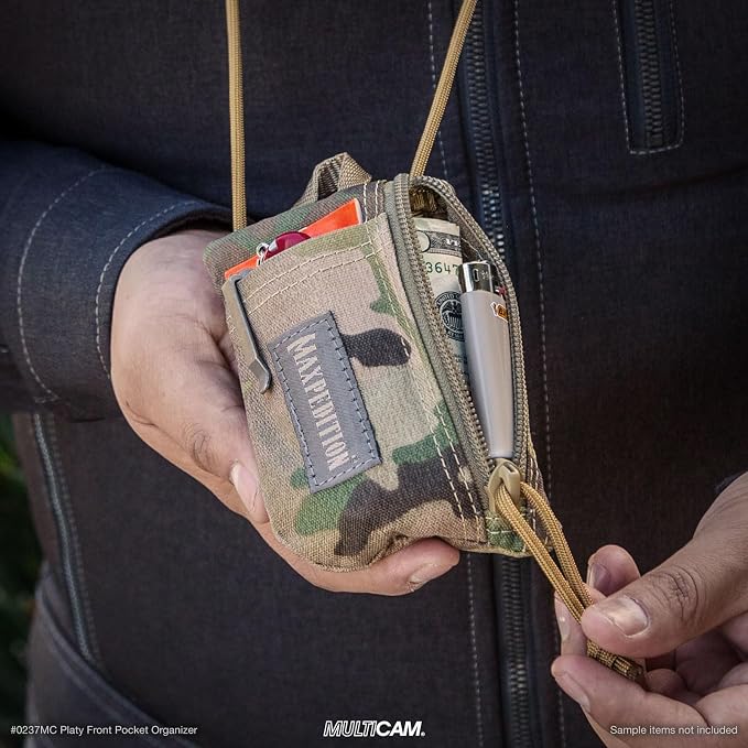 MAXPEDITION Platy Pocket Organizer, Durable EDC Tool Pouch for Men, Neck Wallet with Paracord Lanyard, Holds Flashlight, Multitool, Pen, Notebook