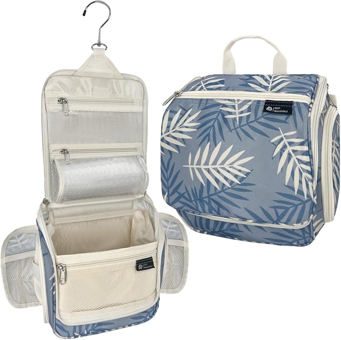 D&D Wanderlust D&D Hanging Travel Toiletry Bag for Men and Women – Cosmetics, Makeup and Toiletries Organizer Kit with 10 Compartments