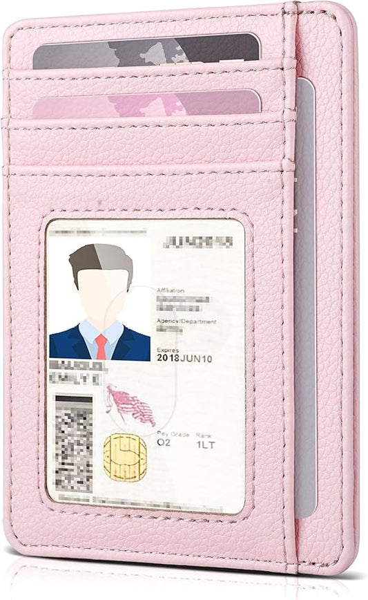 Teskyer Slim Wallet for Men, Minimalist Front Pocket RFID Blocking Leather Wallet Credit Card Holder for Men & Women