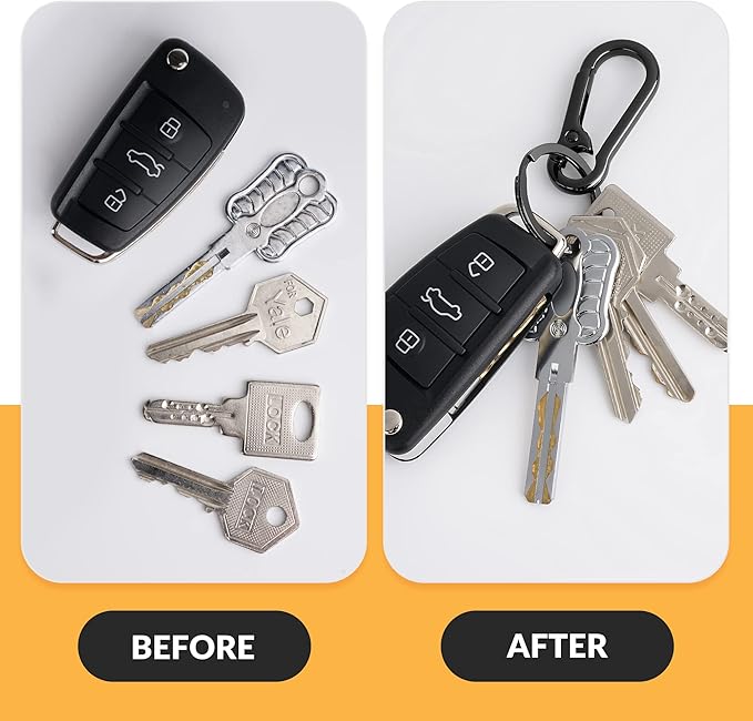 Rainspire Key Ring Keychain Keyrings Key Chain Holder Clip Key Organizer Key Chain Ring for Men and Women, 3 Pack