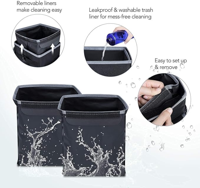 Farasla Waterproof Trunk Organizer with Leakproof Cooler Bag + Car Trash Can
