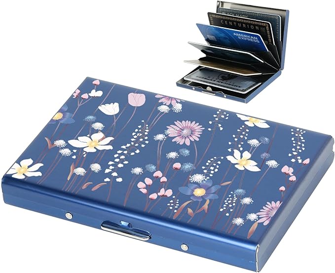 BONSYL® Credit Card Holder, RFID Blocking Slim Metal Credit Card Wallet, with Card Slots, for Women and Men. | RFID Blocking, Slim, 6 Card Slots