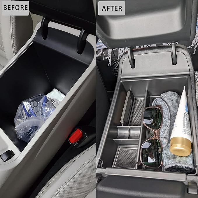 HGWEI Center Console Organizer Compatible with 2022-2024 Hyundai Tucson & Santa Cruz 2022-2026 Interior Accessories Armrest Storage Box Insert Tray (Not for 2025 Limited/Hybrid/Plug-in Hybrid) Black