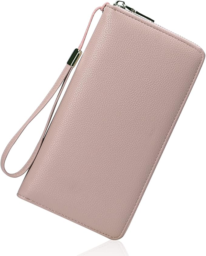 GOIACII Womens Wallet RFID Blocking Leather Zip Around Wallet Large Capacity Long Purse Credit Card Clutch Wristlet | RFID Blocking, Zip Around, Large Capacity, Long, Credit Card, Clutch