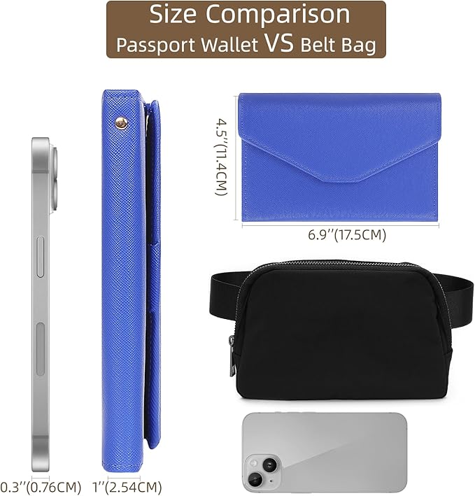 ZOPPEN Mulit-purpose Rfid Blocking Passport Holder Travel Wallet (Ver.4) Passport and Vaccine Card Holder ComboTri-fold Document Organizer Travel Essentials