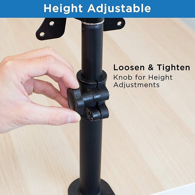 Mount-It! Single Monitor Desk Mount - Vertical Monitor Stand with Height Adjustable Telescoping Pole - Fits 19??4 Inch VESA Monitors - Tilt & Swivel - Heavy-Duty Desk Clamp
