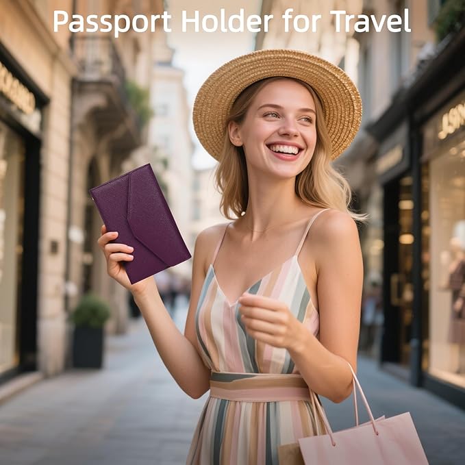 ZOPPEN Mulit-purpose Rfid Blocking Passport Holder Travel Wallet (Ver.4) Passport and Vaccine Card Holder ComboTri-fold Document Organizer Travel Essentials