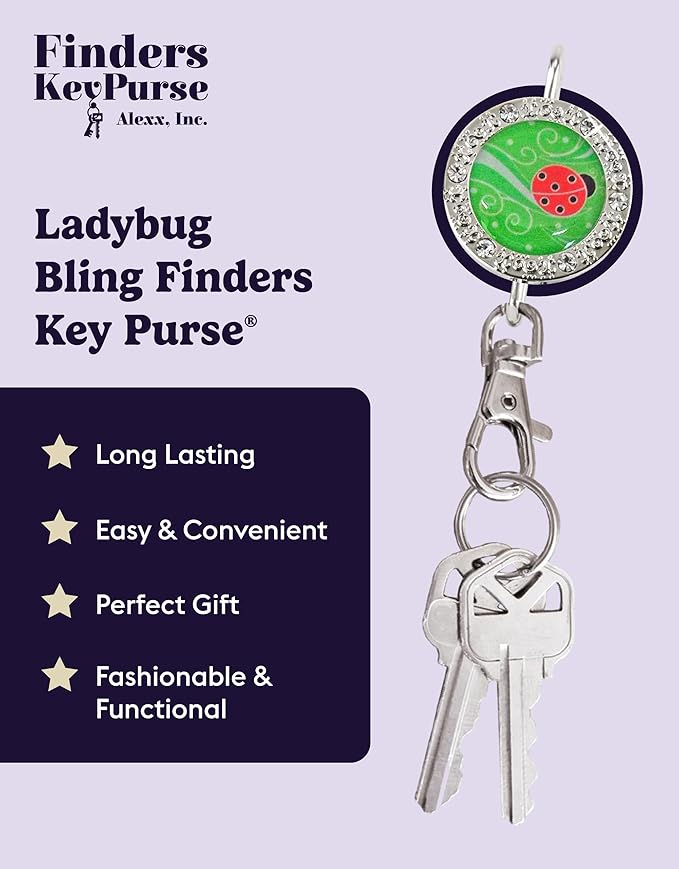 Women’s Bag Charm Key Finder, Car Keychain Hook, Cute Purse Organizer & Tote Bag Accessories, Gifts for Mom - Bling