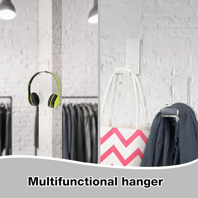 Weewooday 4 Pieces Headphone Hanger Holder Desk Adhesive Headphone Hook Wall Mount Headset Stand Acrylic Holder with Glues for General Purpose Game Earphone(Clear)