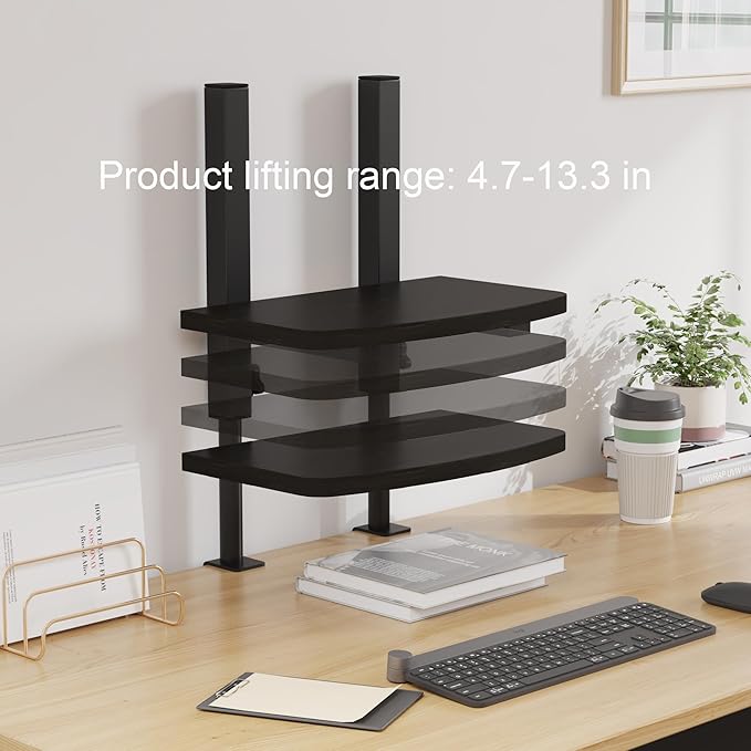 TigerDad Adjustable Monitor Stand Riser for Desk, Computer Screen Stand for 13 to 30 Inch Flat Screen LCD LED TVs, Ergonomic Riser with Base for Home Office & Gaming Setup