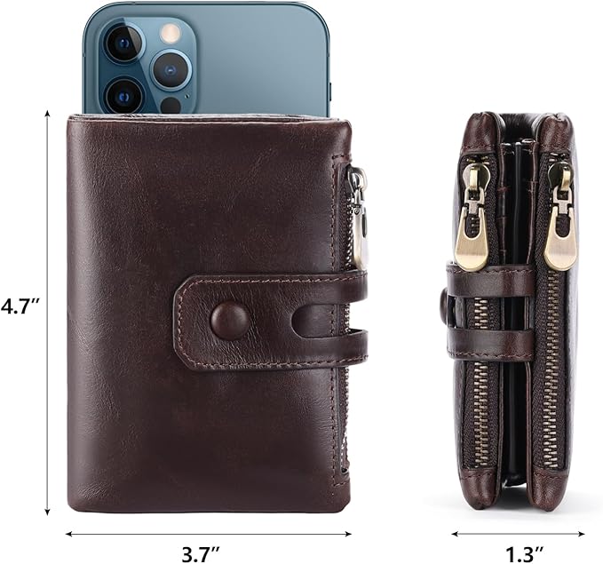 FALAN MULE Wallet for Men Large Capacity Genuine Leather Men Wallets RFID Blocking