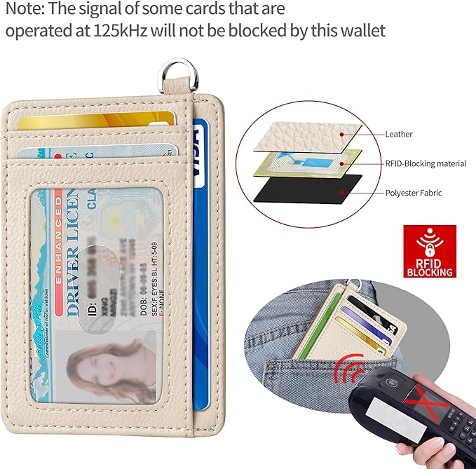 EcoVision Slim Minimalist Front Pocket Wallet, RFID Blocking Credit Card Holder Wallet with Detachable D-Shackle for Men Women