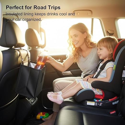 Foldable Car Trash Can, Hanging Waterproof Leakproof Car Trash Bin, with 40Pcs Trash Bags, Large Capacity Car Storage Bag, Travel Trash Bin for The Back/Front/Console, Multipurpose Car Garbage Bag