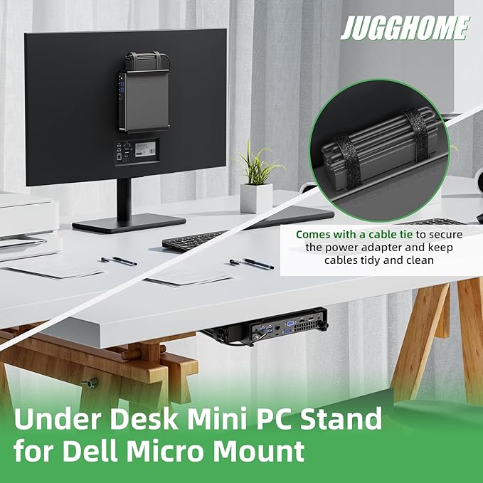 Mini PC Wall Mount Compatible with Dell OptiPlex Micro,Fits MFF 7050,7010,7020,7080,5070,7060,7090,3060,3040,3046,3050,3090,3060,9020, Mini PC Stand for Vesa Mount, Wall, Under Desk