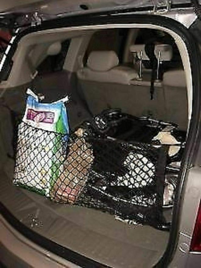 Rear Trunk Organizer Cargo Net for Acura MDX 2007–2013 – Envelope Style Cargo Net for SUV – Premium Mesh Elastic Car Trunk Organizer Vehicle Carrier Storage–Compatible with Acura MDX