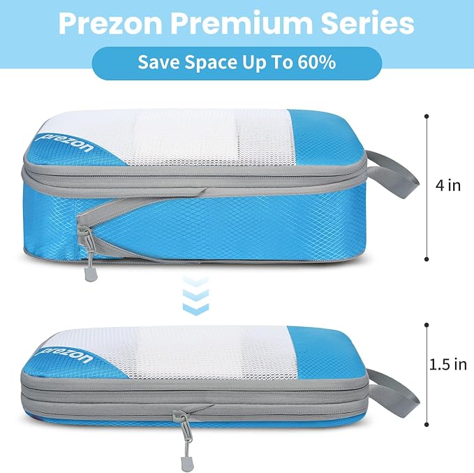 Compression Packing Cubes for Travel, Lightweight Vacation Travel Essentials, Travel Accessories for Suitcase Organizer Bags Set, Durable Luggage Organizer