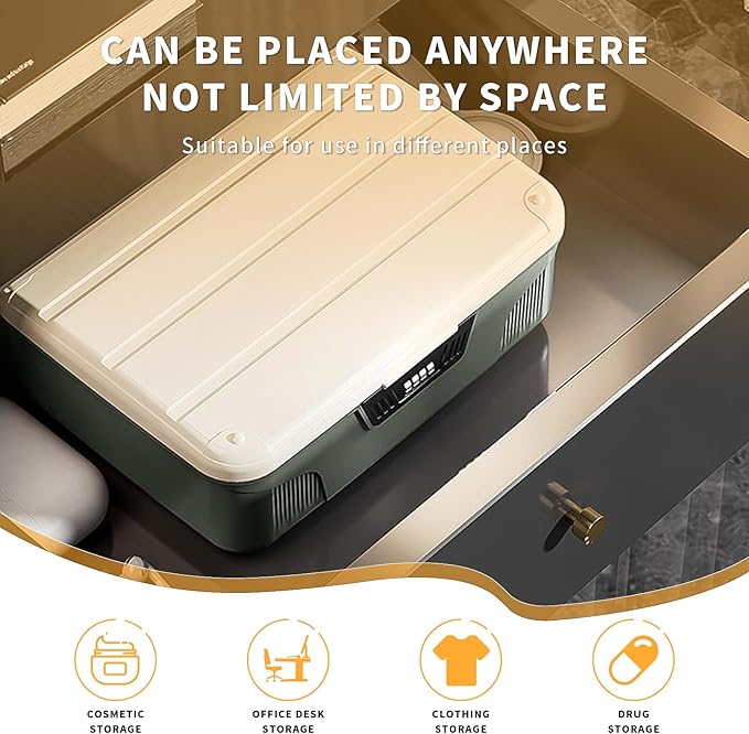 RUIAN 4.2 GallonLockable Storage Container Bin, Portable Lock Box with Combination, Plastic Lock Code Box Safe, Versatile Password Organize Locking Box for Home Office Travel Business(Grey)