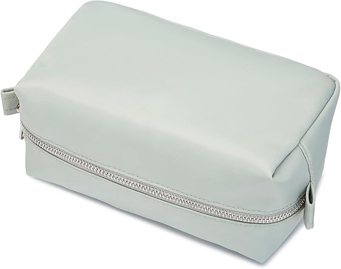 Organizer Bag Lightweight Cosmetic Bag with Ring Clasp Perfect Travel Makeup Bag for Women nylon Stand Up Design (Grey/Nylon)