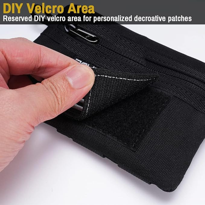 VIPERADE VE3-P EDC Pouch Small EDC Tool Bag Organiser Bag Pocket Organiser Nylon Multitool Bag Small for Torch Multitools Pen Notebook Black