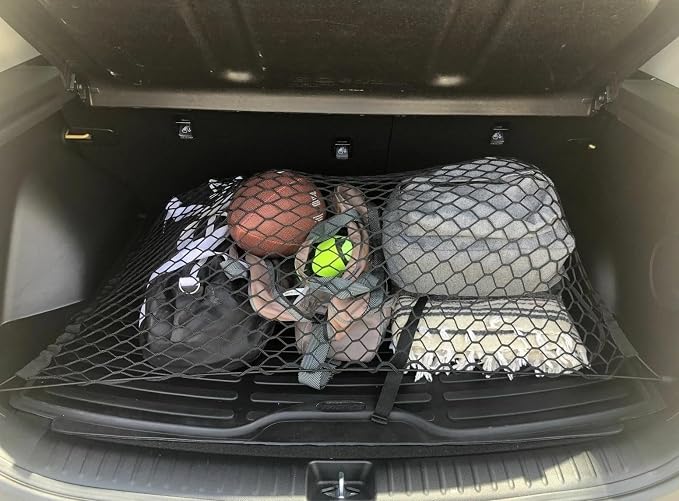Rear Trunk Organizer Cargo Net for Kia EV6 2022-2025 – Floor Style Cargo Net for SUV Truck – Premium Mesh Elastic Car Trunk Organizer Vehicle Carrier Storage – Compatible with EV6