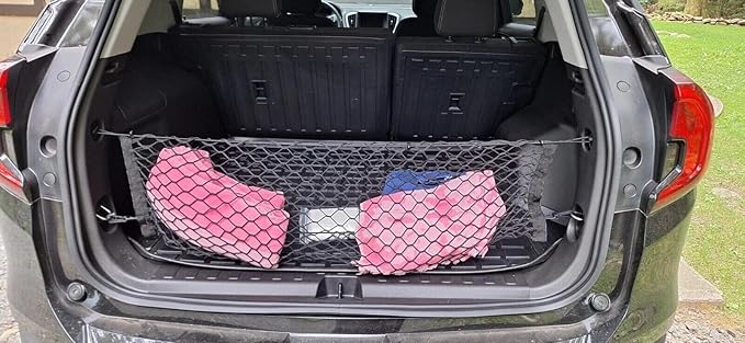 Rear Trunk Organizer Cargo Net for Chevrolet Equinox & GMC Terrain 2018-2026–Envelope Style Cargo Net for SUV–Premium Mesh Elastic Car Trunk Organizer–Compatible with Equinox & Terrain
