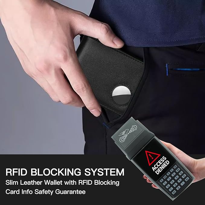 SENDEFN Genuine Leather Bifold Wallets for Men with RFID Blocking