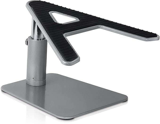 Mount-It! Adjustable Height Laptop Stand for Desk, Ergonomic Laptop Riser for 11–15 Inch Laptops, Tilted Desktop Lift with Anti-Slip Platform, Up to 33 lbs