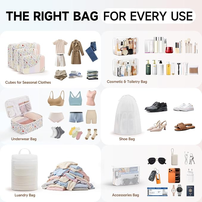 9 Set Packing Cubes for Travel, Gifts for Women Mom,Anti-Tearing Suitcase Organizer,OlarHike Vacation Essentials & Accessories for Cruise Ship