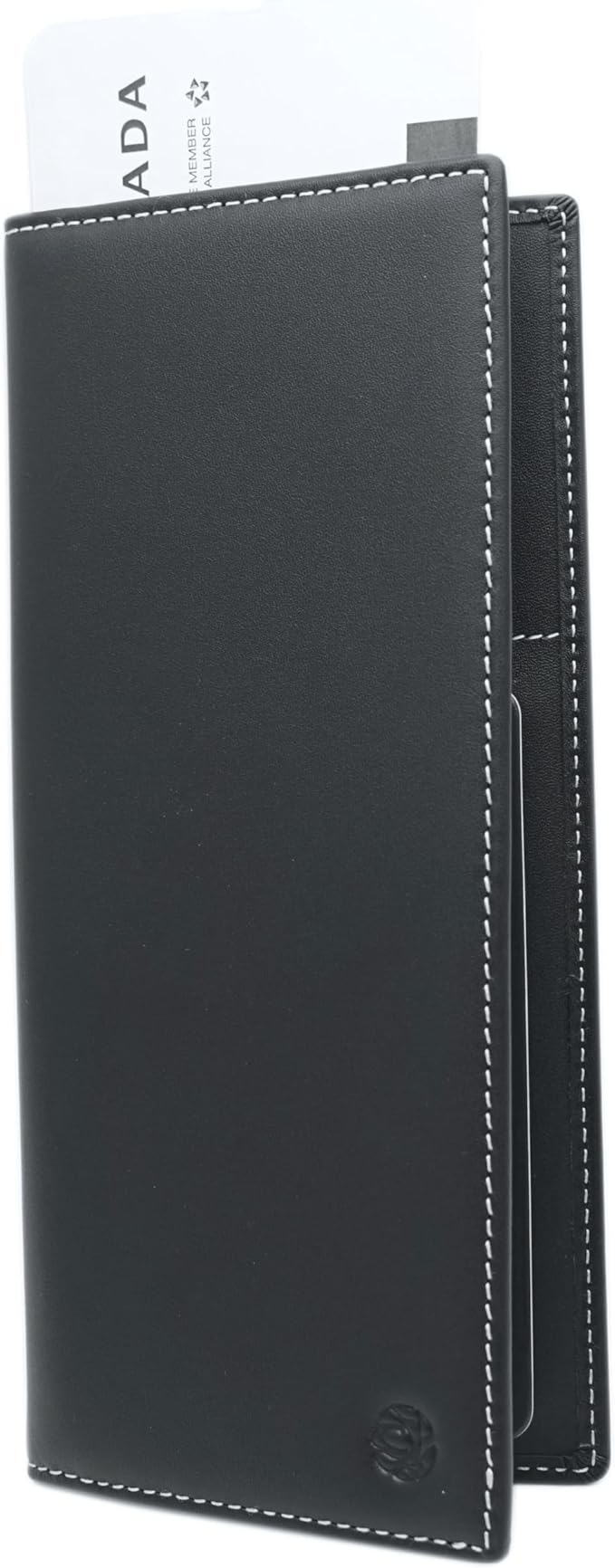 Genuine Leather RFID Blocking Long Passport Holder Passport Cover (Grey)