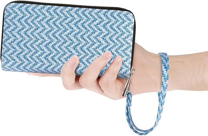 Cellphone Wallet for Women Dual Zipper Long Purse with Removable Wristlet