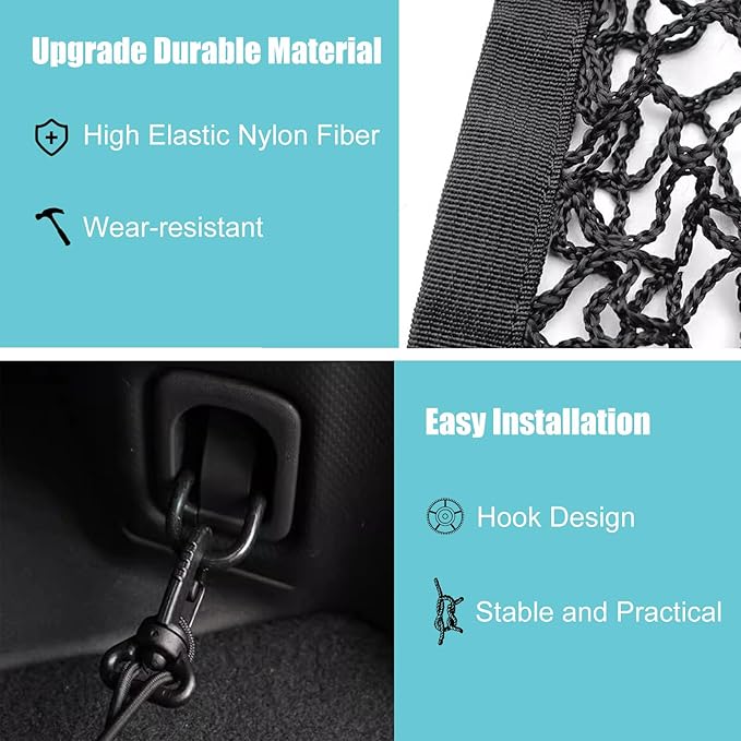 Compatible with Subaru Forester Accessories Automotive Elastic Trunk Mesh Cargo Net Premium Trunk Organizer Storage Luggage Left and Right Side Net SUV Car Organizer 2PCS
