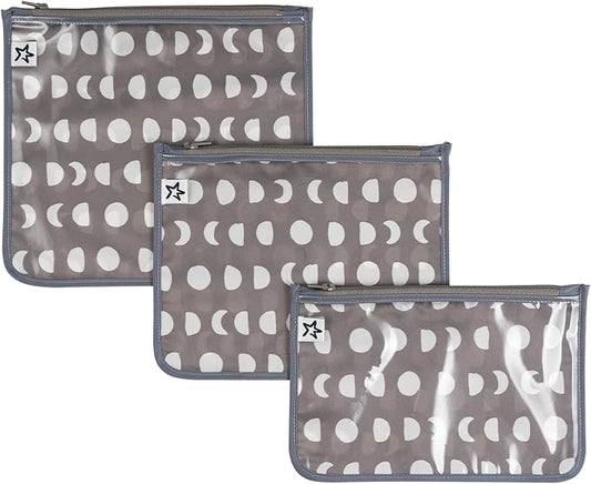 Tiny Twinkle Diaper Bag Organizing Pouches|3 Pack Mess-Proof Clear Front Travel Organizer Bags&TSA Approved Toiletry Bag Set for Baby and Mom Essentials