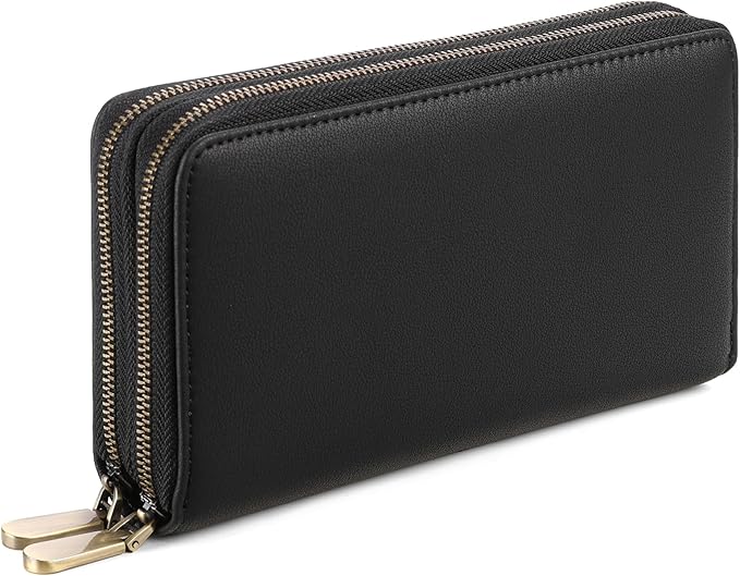 GAEKEAO Wallet for Women Clutch Leather RFID Blocking Wristlet Purse Zip Around Wallets Large Capacity Credit Card Holder