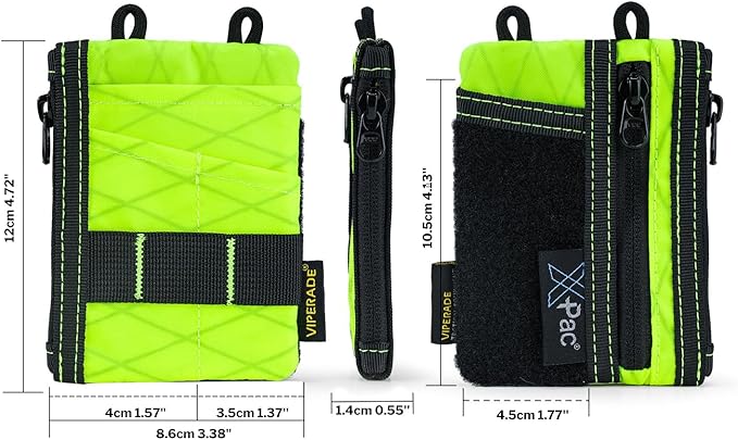VIPERADE VE18-S Small EDC Pouch, Mini EDC Pocket Organizer for Men, EDC Pocket Organizer, 3 Slots with 2 Zipper Pockets Multitool Pouch