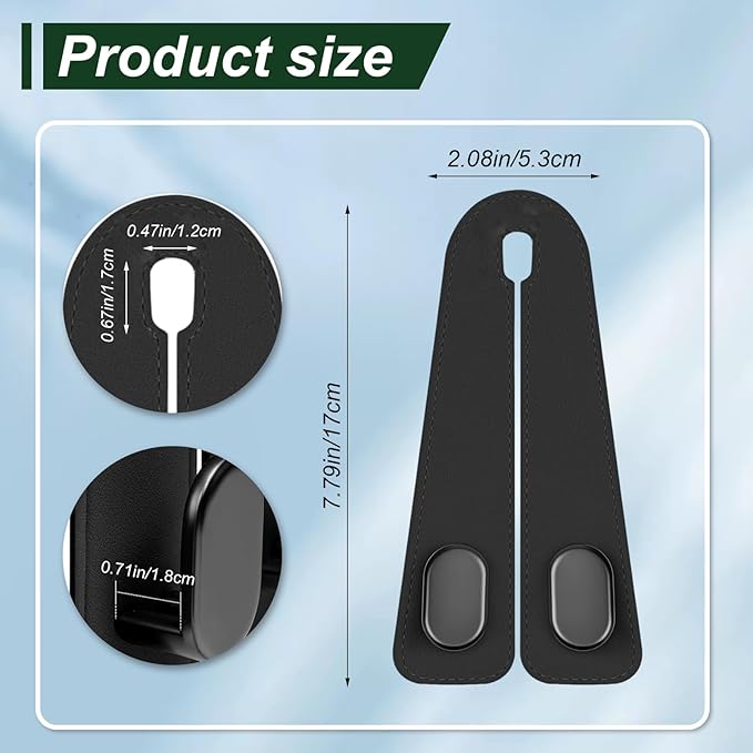 4 Pack Leather Seat Back Hooks - Heavy Duty Double Hooks for Purses, Grocery Bags, Umbrellas & Mask, Car Organizer Accessories (4)