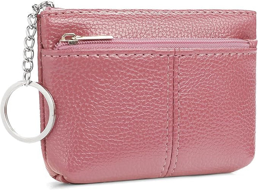 SENDEFN Leather Coin Purse for Women Small KeyChain Change Pouch Credit Card Holder