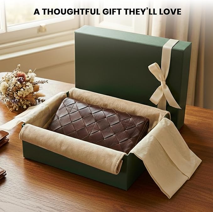 Genuine Leather Wallets for Women, Small Wallet for Ladies Zipper Coin Purse Credit Card Holder with Strap (VL-167-BROWN)