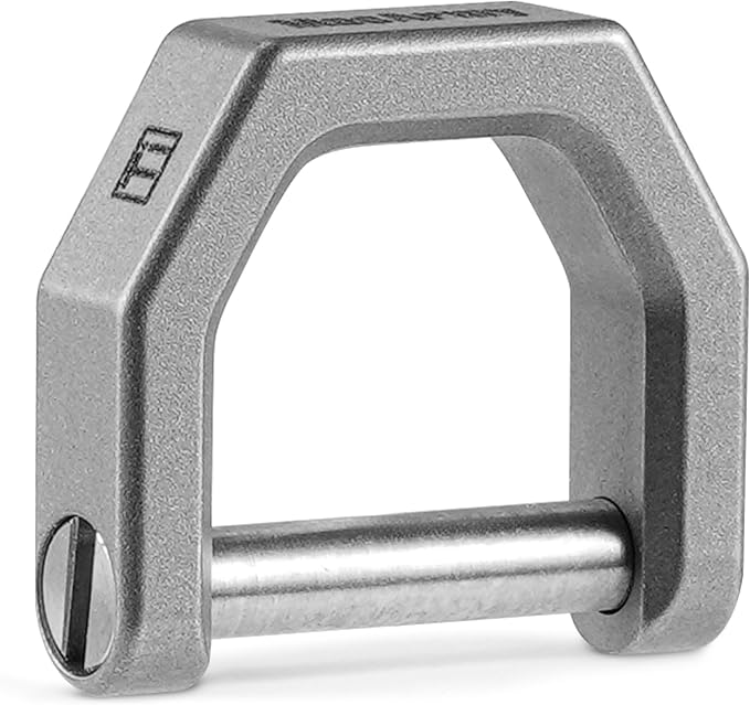 MecArmy CH2 Titanium D Ring Key Fob Connector for Secure Key Carry, Lightweight Screw-Lock Keychain for Bags, Backpack Straps & Outdoor EDC Gear (Sandblasted, Medium)