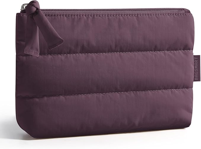 BAGSMART Small Puffy Water-Resist Makeup Bag for Women