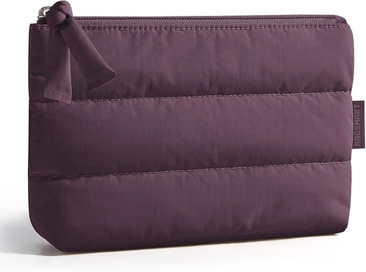 BAGSMART Small Puffy Water-Resist Makeup Bag for Women