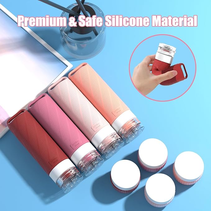 26 Pcs TSA Approved Travel Toiletry Bottles Set, Leakproof Silicone Refillable Travel Containers with Hanging Hole & Carabiner, Travel Essentials, for Shampoo Conditioner Lotion Body Wash