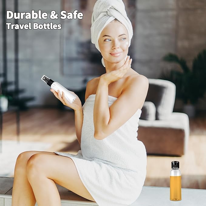 Travel Bottles For Toiletries, TSA Approved 13Pcs Leak Proof Travel Bottles Set, High Transparency Plastic Travel Containers With Toiletries Bag For Cosmetics Shampoo Lotion Cream
