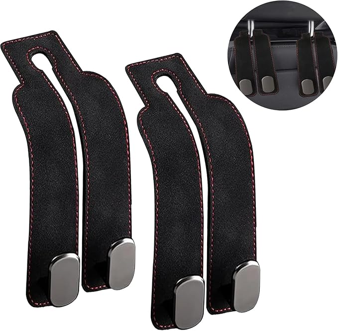 2 Pack Car Back Seat Headrest Hook for Car Handbag Clothes Coats Grocery Bags Car Interior Accessories