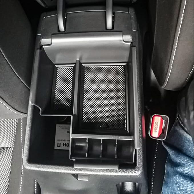 TACORBO Center Console Organizer Compatible with 2019 2020 2021 2022 2023 2024 Kia Forte GT Accessories, Forte LX/LXs/GT-Line/GT/GT Manual Insert Tray ABS Armrest Secondary Storage Box, Black