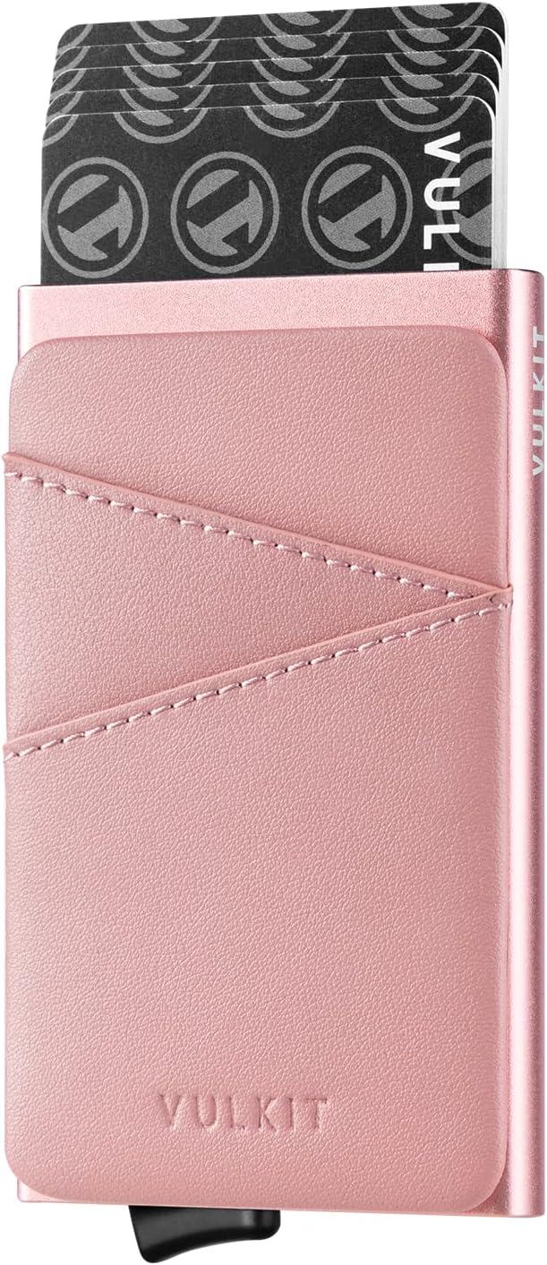 VULKIT Cardholder Wallet for Men Metal Wallets with RFID Blocking Layer Slim Minimalist Aluminum Wallet with Pop up Quick Card Access Business Card Holder, Holds up to 7 Cards
