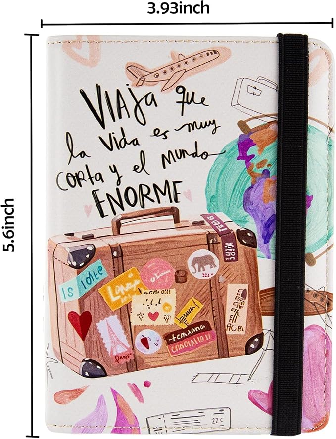 Pink Passport Holder,Cute Passport Cover,Travel Wallet with Credit Card Slots Rfid Blocking passport Wallet Waterproof Documents Organizer Women Men (The Traveler)